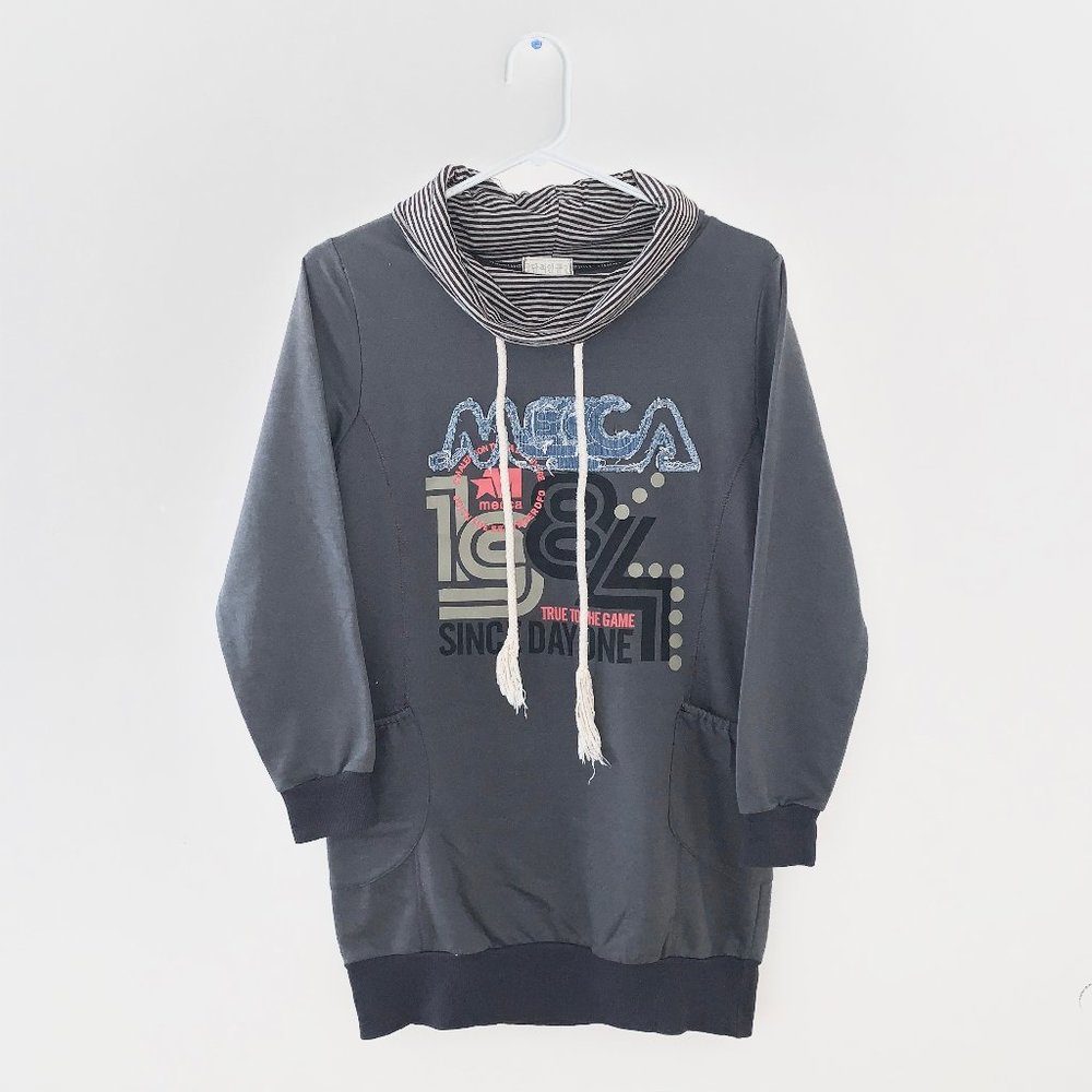 2/$30 Grey Funnel Neck Sweatshirt Long Tunic Top